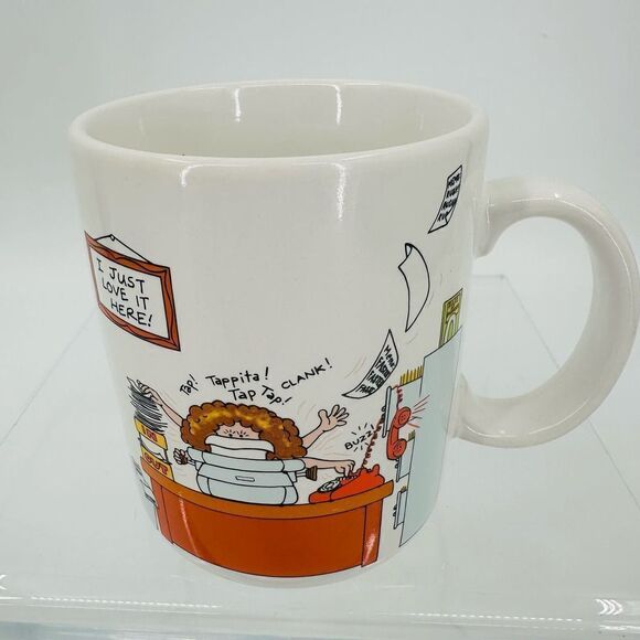 How To Get Along At The Office Hallmark Coffee Mug Vintage Japan Filing Phones - Picture 1 of 5